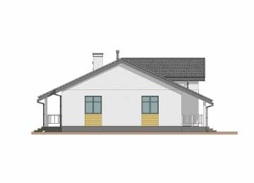 Проект жилого одноэтажного дома с большими окнами и вторым светом - P281