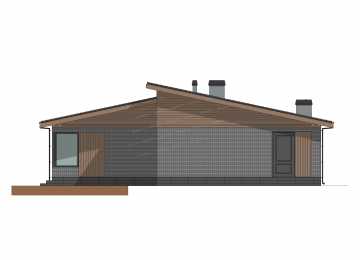 Проект углового одноэтажного дома в современном стиле - P292
