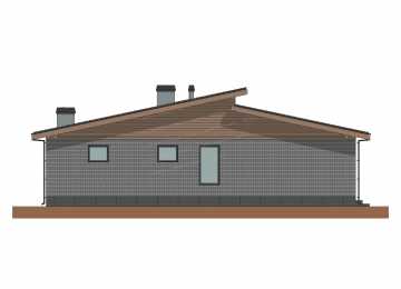 Проект углового одноэтажного дома в современном стиле - P292