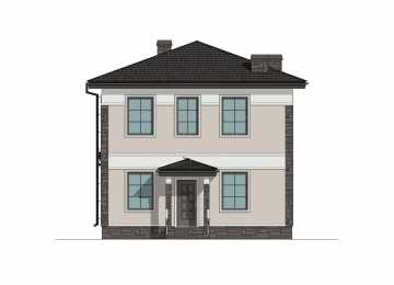 Проект узкого двухэтажного дома с четырьмя спальнями - P231