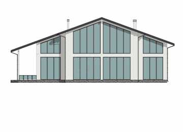 Проект узкого двухэтажного дома со вторым светом и большими окнами - P242-1