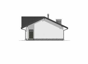 Проект узкого одноэтажного дома с большими окнами - P242-2