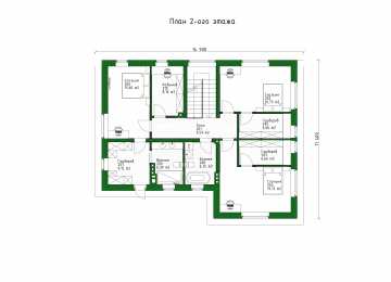 Проект жилого двухэтажного дома в стиле минимализм - P246