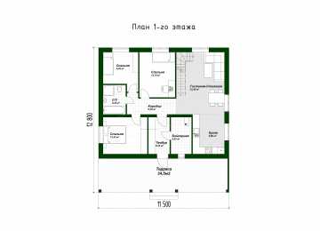 Проект жилого двухэтажного дома с мансардным этажом - P248