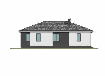 Проект узкого одноэтажного дома в стиле минимализм - P252