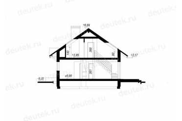 Проект квадратного дома с мансардой и камином 8 на 8 метров DTA10032