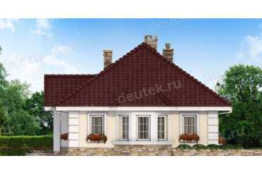 Проект одноэтажного дома с 2 спальнями DT0411