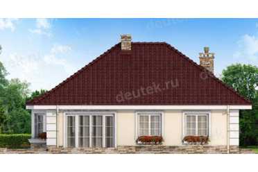 Проект одноэтажного дома с 2 спальнями DT0411