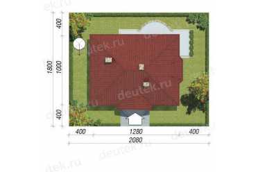 Проект одноэтажного дома с 2 спальнями DT0411