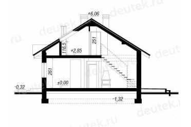 Проект европейского дома с мансардой 8 на 9 метров DTA100114