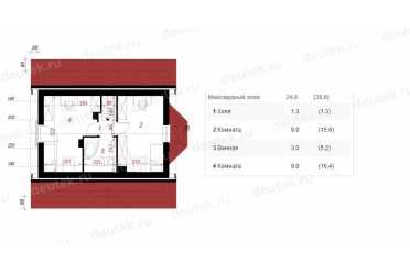 Проект европейского дома с мансардой 8 на 9 метров DTA100114