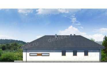 Проект европейского дома с одноместным гаражом 16 на 17 метров DTA100116