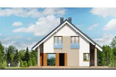 Проект одноэтажного дома из керамических блоков с террасой, мансардой и гаражом DTN100030