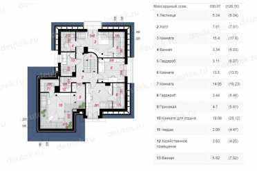Проект двухэтажного дома из керамических блоков с двухместным гаражом DTN100064