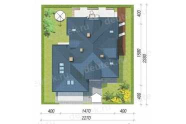 Проект двухэтажного дома из керамических блоков с двухместным гаражом DTN100064