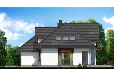 Проект двухэтажного дома из керамических блоков с двухместным гаражом DTN100068