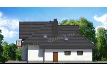 Проект двухэтажного дома из керамических блоков с двухместным гаражом DTN100068