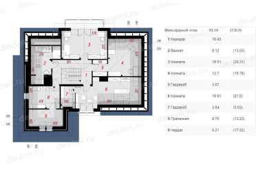 Проект двухэтажного дома из керамических блоков с двухместным гаражом DTN100068