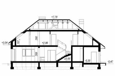 Проект двухэтажного дома из керамических блоков с двухместным гаражом DTN100068