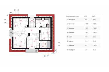Проект коттеджа с мансардой и эркером DT1035