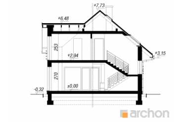 Проект широкого дома 19 на 9 с гаражом DT0682