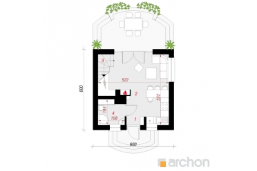Проект дачного летнего дома 6х6 DT0408