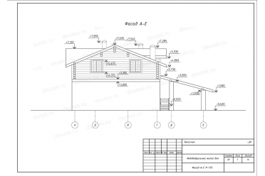 Комбинированный дом из кирпича и бруса DT0267