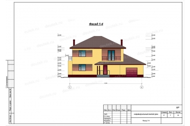 Проект двухэтажного дома с гаражом DT0281