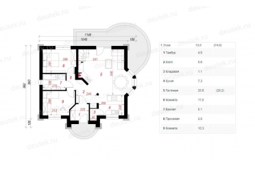 Проект небольшого дома с жилой мансардой DT0546