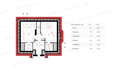 Проект небольшого дома с жилой мансардой DT0546