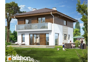 Проект дома с камином и 4 спальнями DT0589