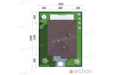 Проект дома с камином и 4 спальнями DT0589