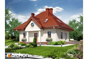 Проект небольшого дома с эркером и мансардой DT0593