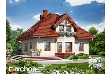 Проект небольшого дома с эркером и мансардой DT0593
