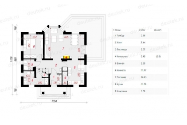 Проект небольшого дома с эркером и мансардой DT0593