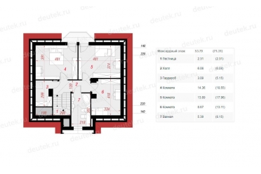 Проект небольшого дома с эркером и мансардой DT0593