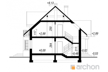 Проект небольшого дома с эркером и мансардой DT0593