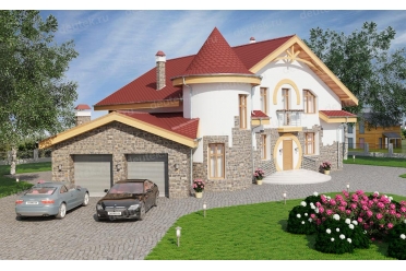 Проект сказочного дома с круглым эркером DT0596