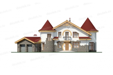 Проект сказочного дома с круглым эркером DT0596