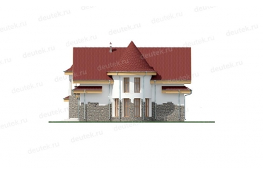 Проект сказочного дома с круглым эркером DT0596