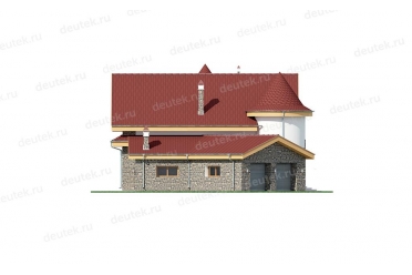 Проект сказочного дома с круглым эркером DT0596