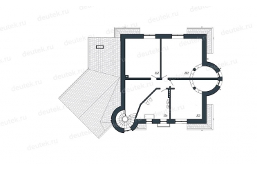 Проект сказочного дома с круглым эркером DT0596
