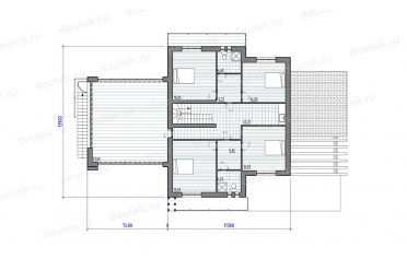 Проект дома с гаражом и большой террасой DT0598