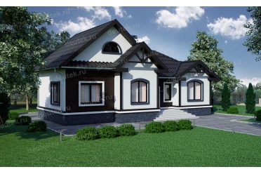 Проект дома из газобетона с мансардой DT0599