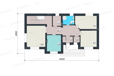 Проект дома из газобетона с мансардой DT0599