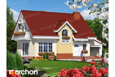 Проект дома с гаражом и террасой DT0619