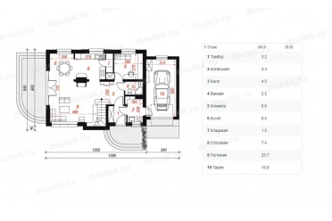 Проект дома с гаражом и террасой DT0619