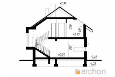 Проект дома с гаражом и жилой мансардой DT0632