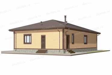Проект одноэтажного дома с 3 спальнями DT0744