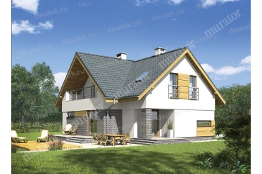 Проект дома с узким гаражом на 2 машины DTM100